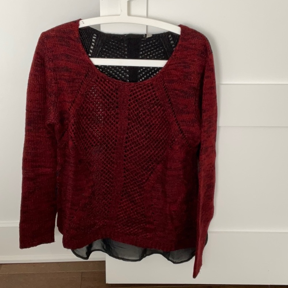 Women's Red and black Knit Sweater